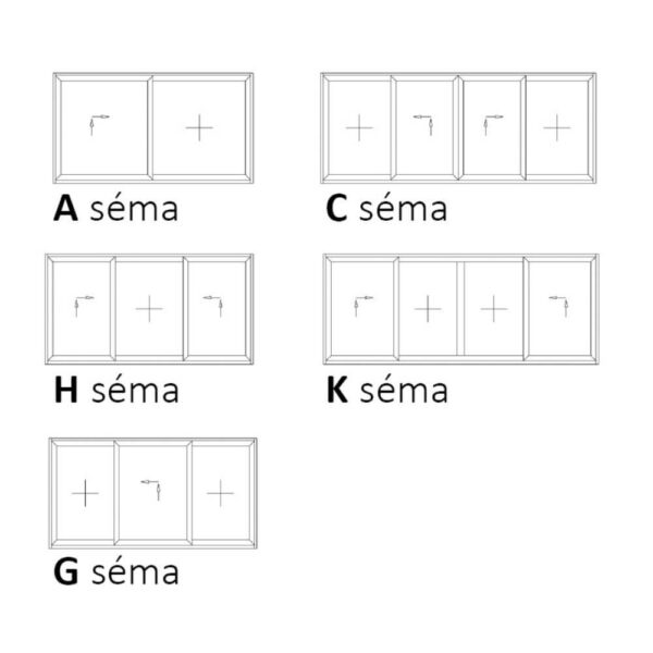 M-9000 emelő-toló ajtó nyitási sémák